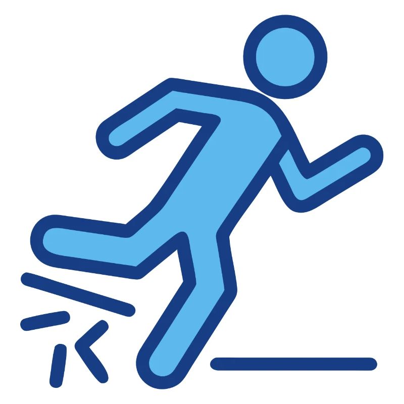 Dynamic Blue Runner Silhouette