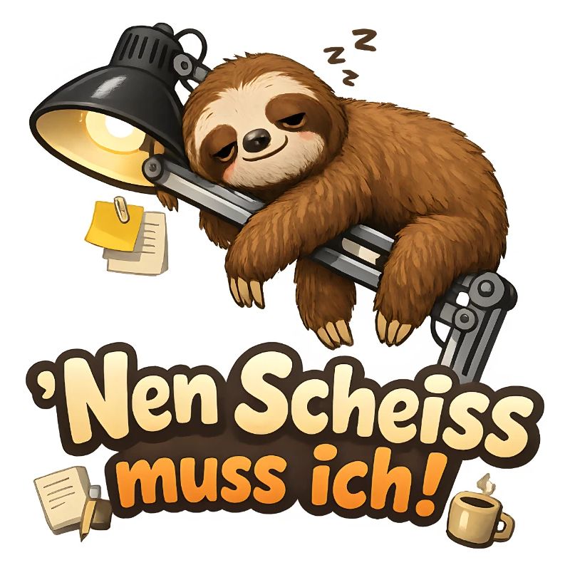 Faultier Nen Scheiß muss ich Spruch Homeoffice