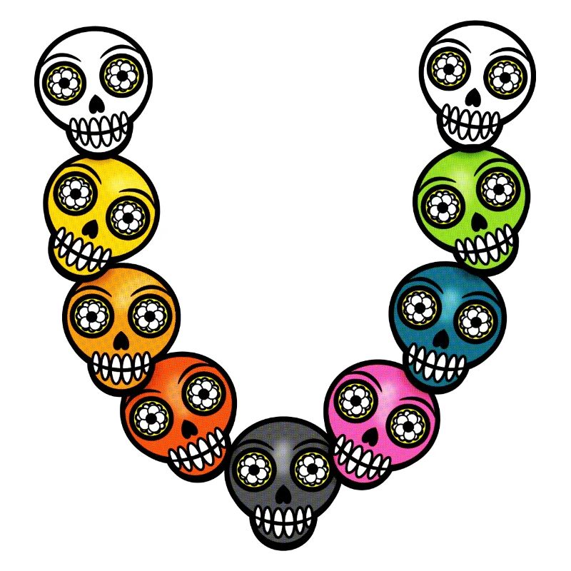 Halloween colorato bambini collana teschio comico teschio