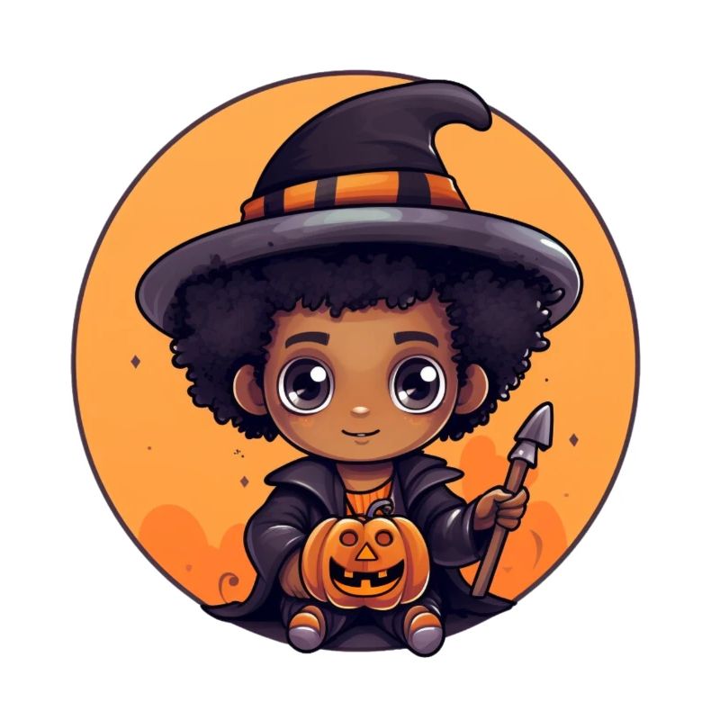 Süßer Hexen-Kind Halloween Design
