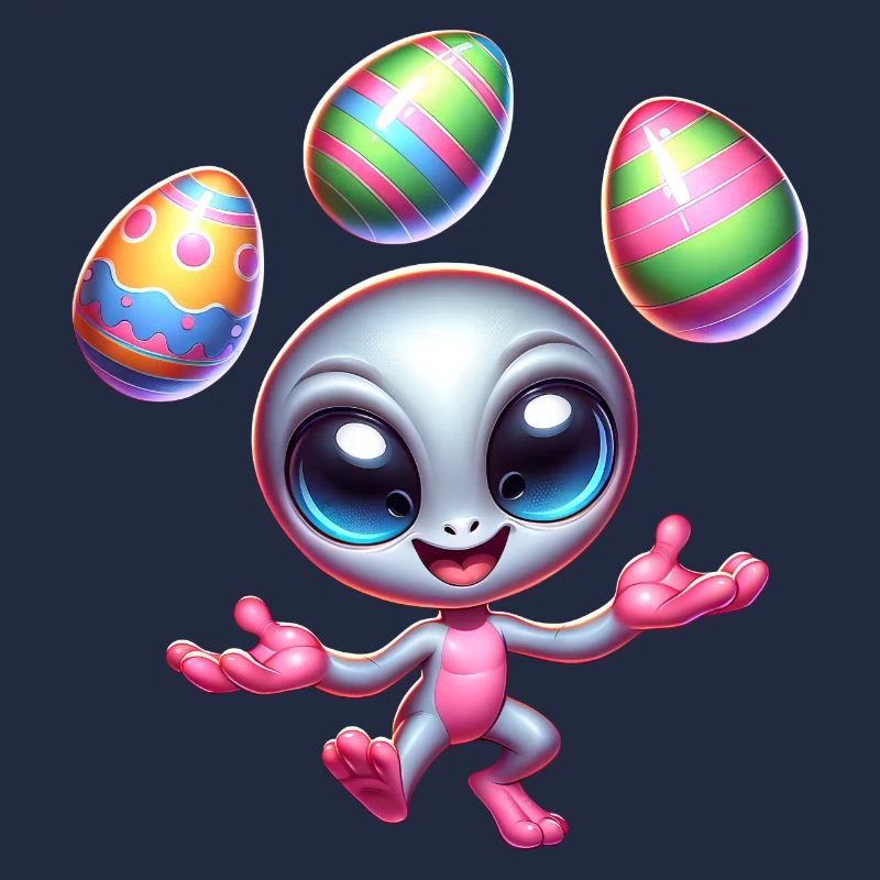 Alien-Osterjongleur: Eierakrobatik