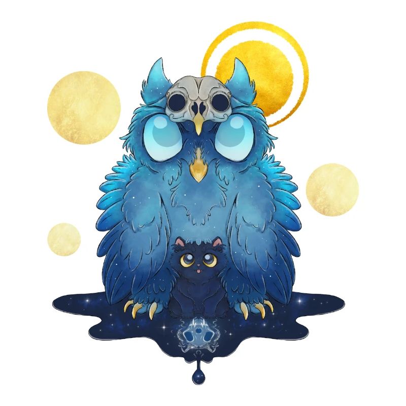 Blue Ink Spirits - Schutzeule und schwarzes Kätzchen