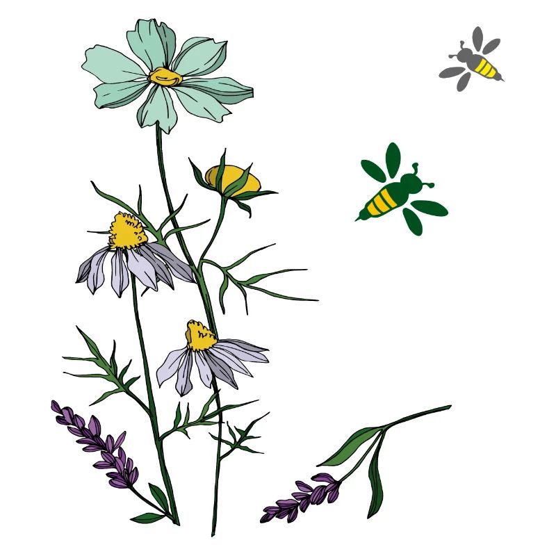 Herbs, chamomile, bees