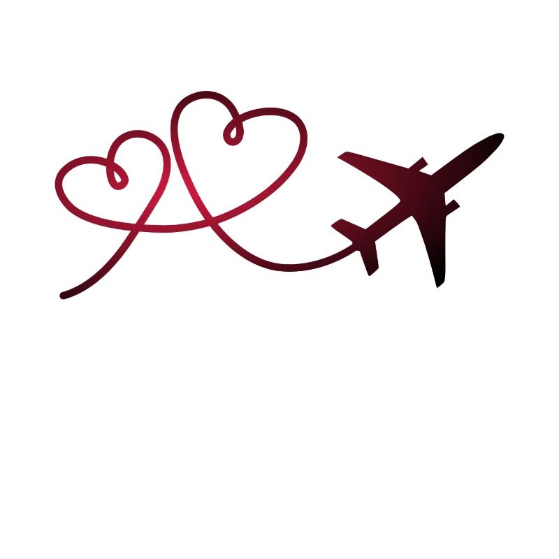 Flugzeug Flieger mit Herz