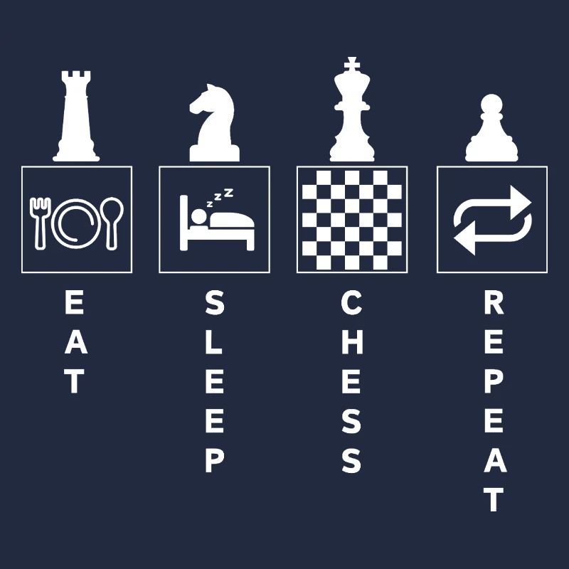 Funny Chess Quote Eat Sleep Repeat