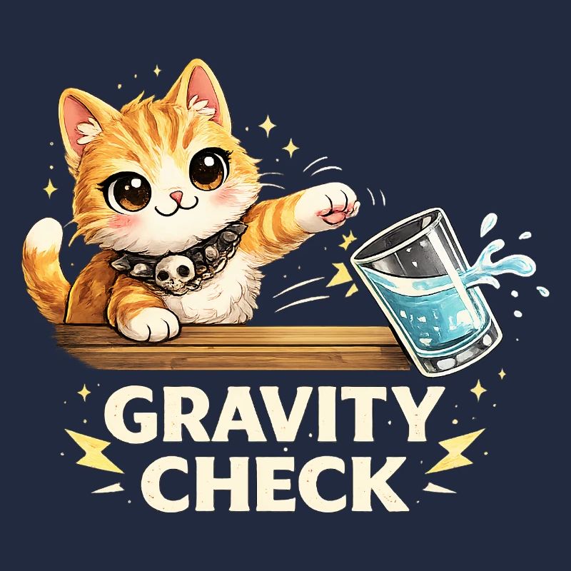Gravity Check Katze lustiger Spruch