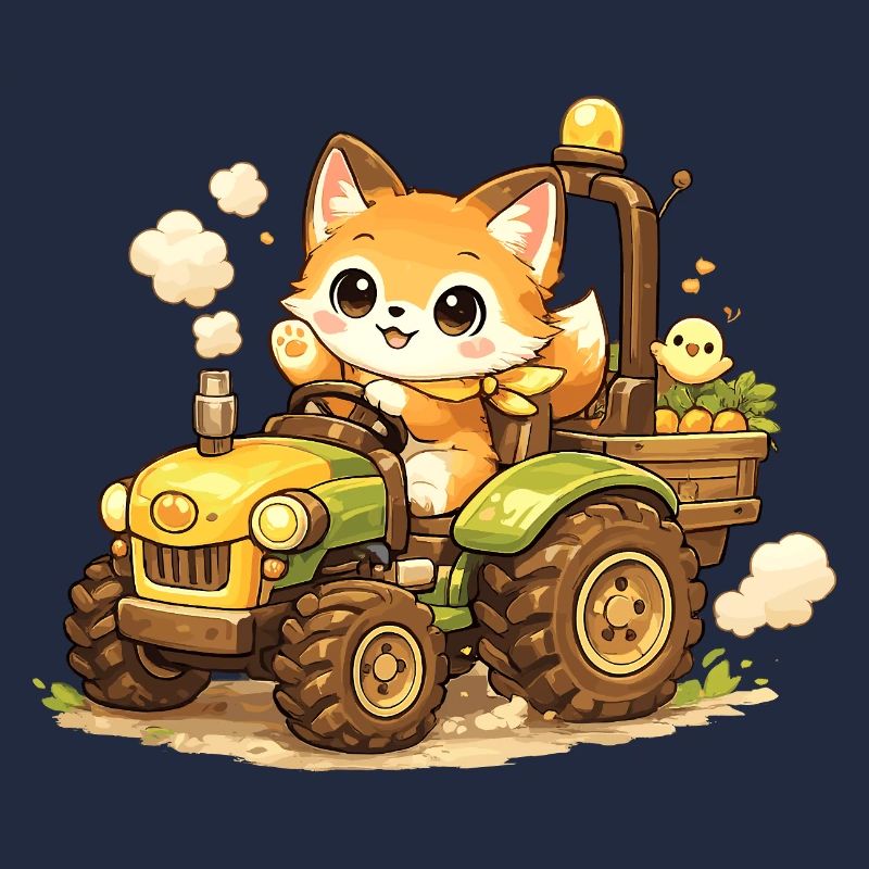 Fuchs auf dem Traktor