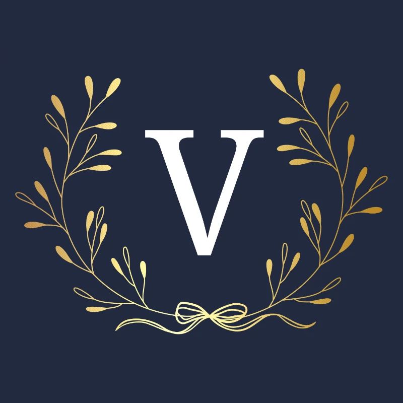 Buchstabe V Goldene Blumenkrone
