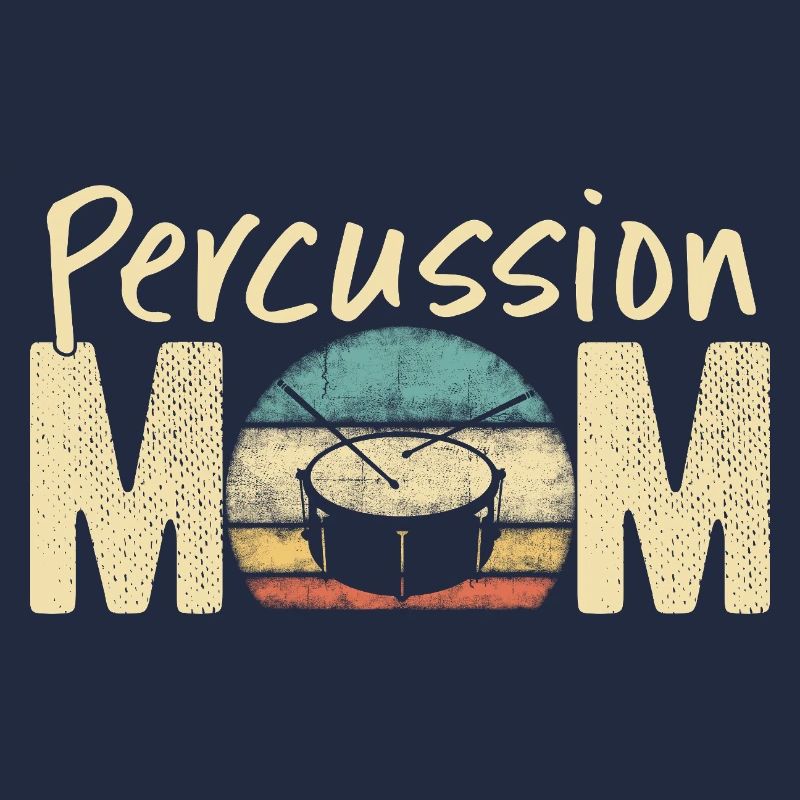Perkussion Mama Retro Vintage Marching Band Design