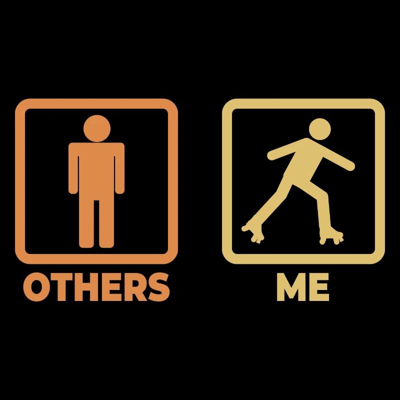 Roller skater stick figure