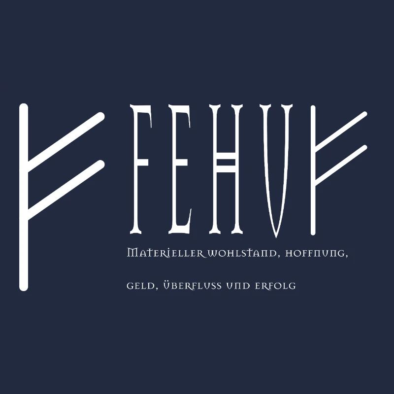 Fehu lettering design white