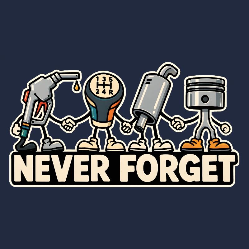 Never Forget – Combustion Engine Car Retro Design