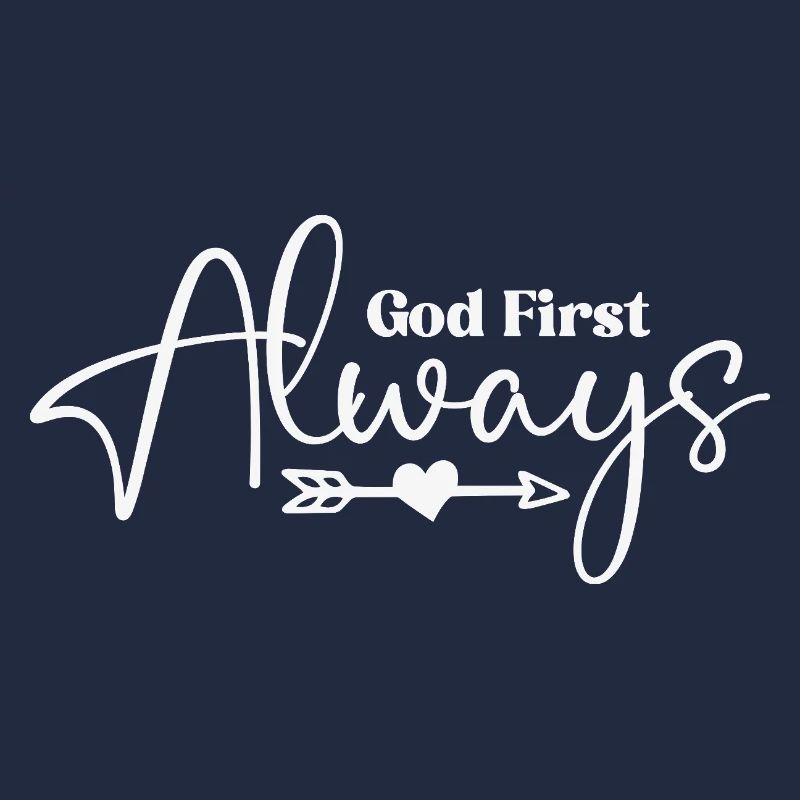 God First Always Script Heart