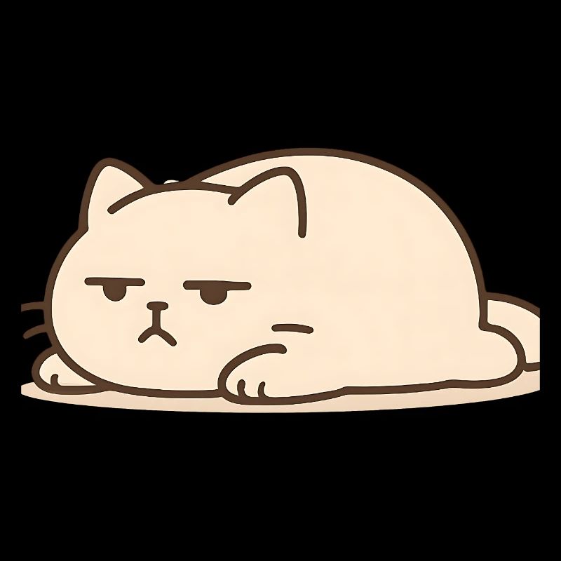 Chat endormi dans le style kawaii