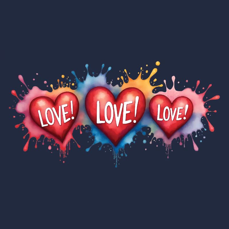 Texte d’amour Forme de cœur Impression de peinture