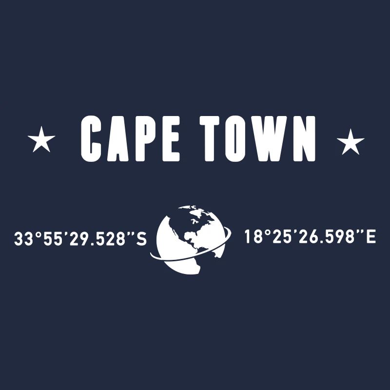 Cape Town Coordinates White Typography