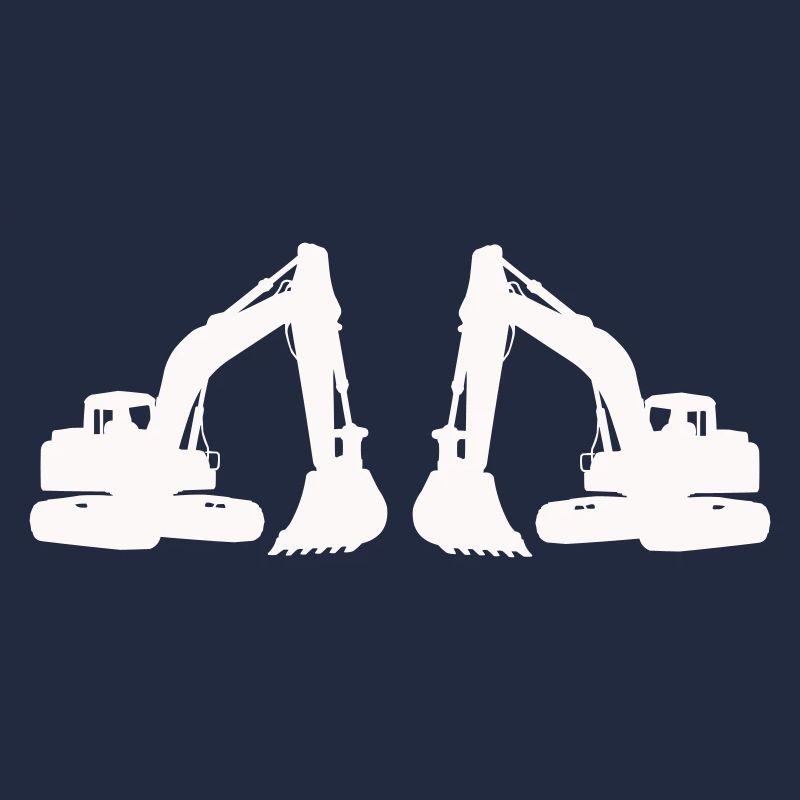 Doppel Bagger Silhouette