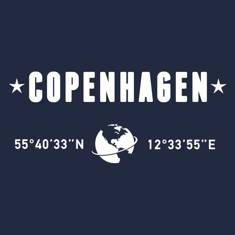 Copenhague, Danemark, Coordonnées : Planète Terre Blanche