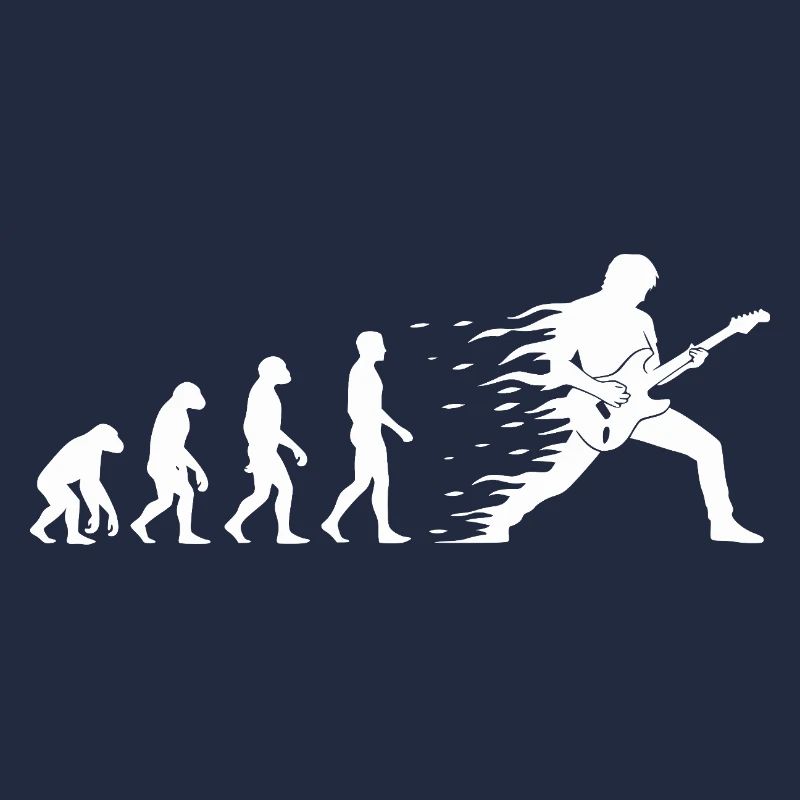 Evolution Guitar Rock Music T-Shirt Motif