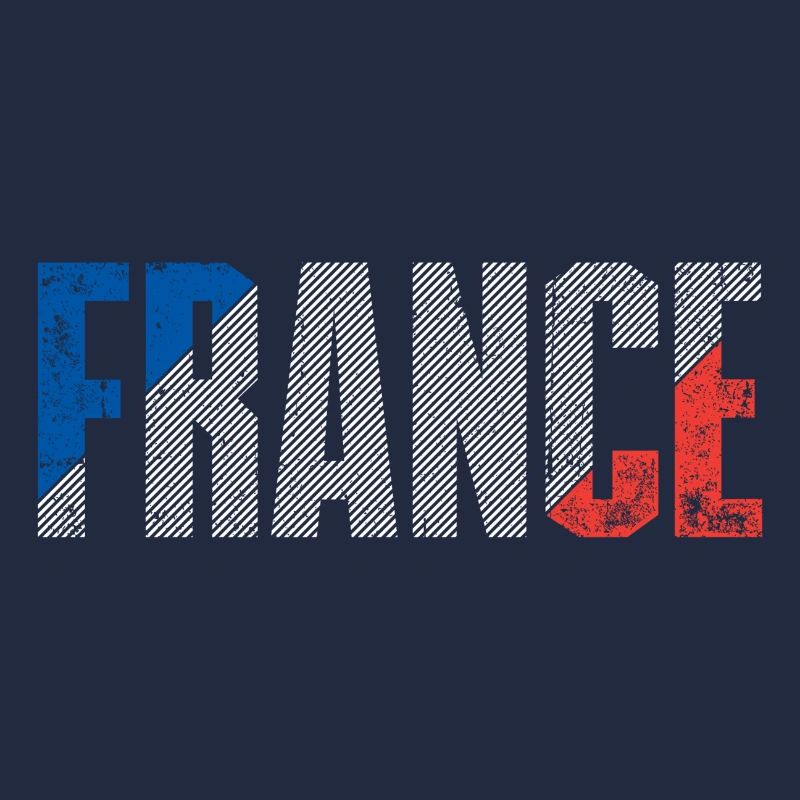 Frankreich Flagge Distressed Typografie