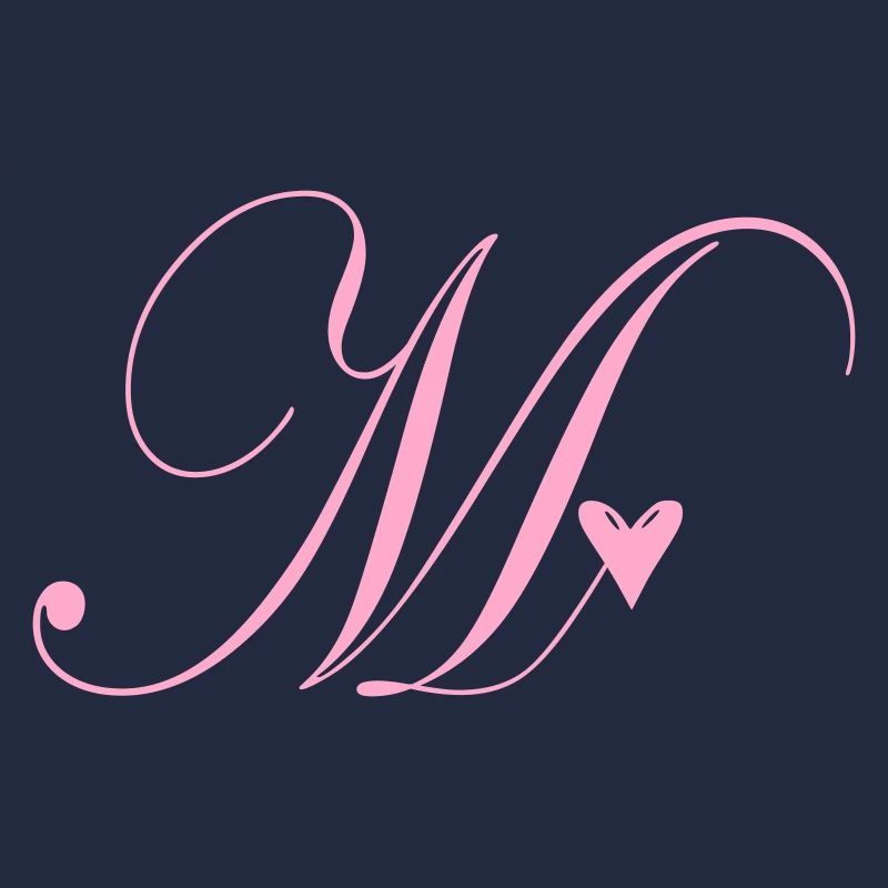 Monogram M Heart Vine