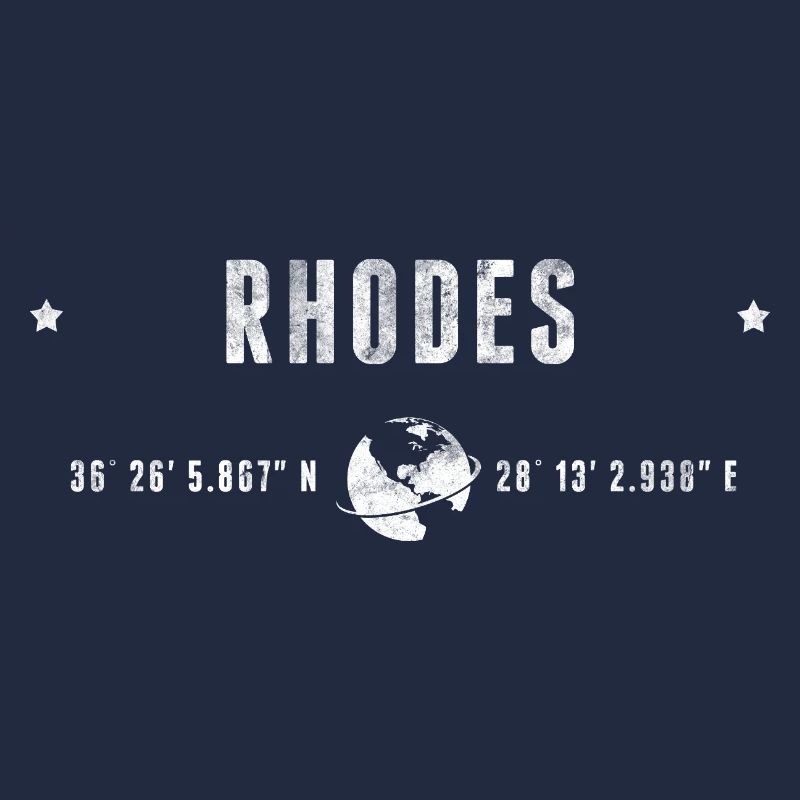 Rhodes Stylized Geographical Coordinates