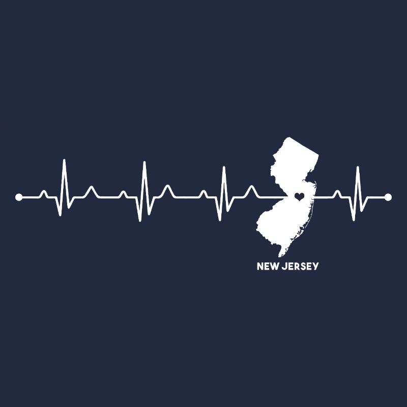 New Jersey State Map Heart Home Pride