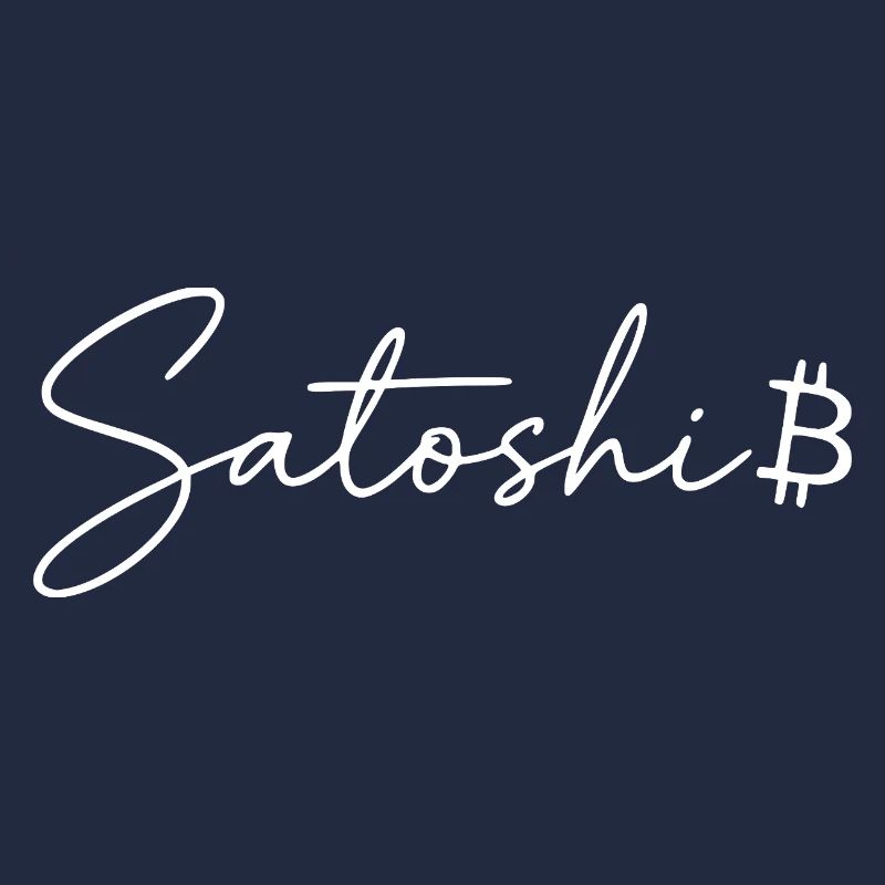 Satoshi Schriftzug Bitcoin Symbol Script Crypto