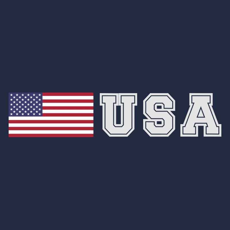 ÉQUIPE États-Unis Drapeau américain devant la police de caractères