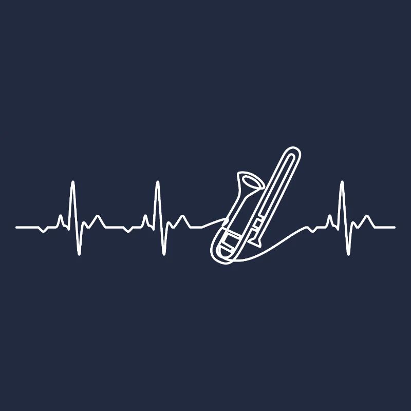 Trombone Heartbeat Marching Band Gift