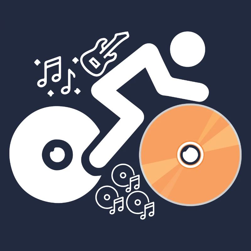 DJ Figure avec disques et notes musicales