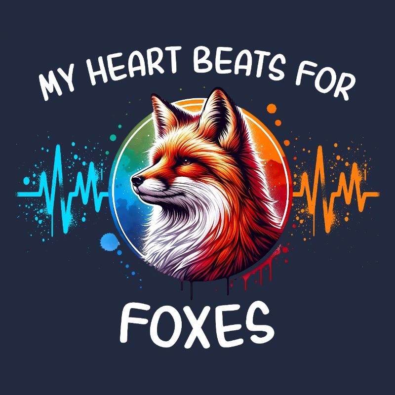 Red Fox Fox Heart Line
