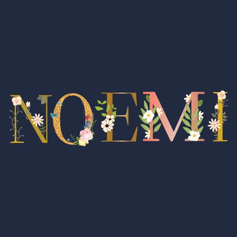 Le nom NOEMI décoré de fleurs