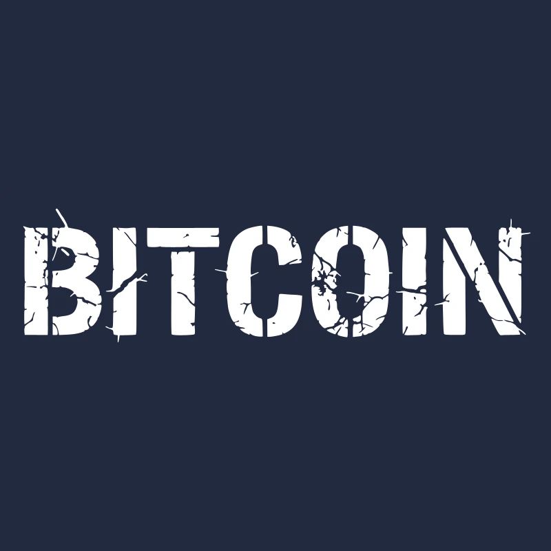 Bitcoin Text Schriftzug Grunge Vektor