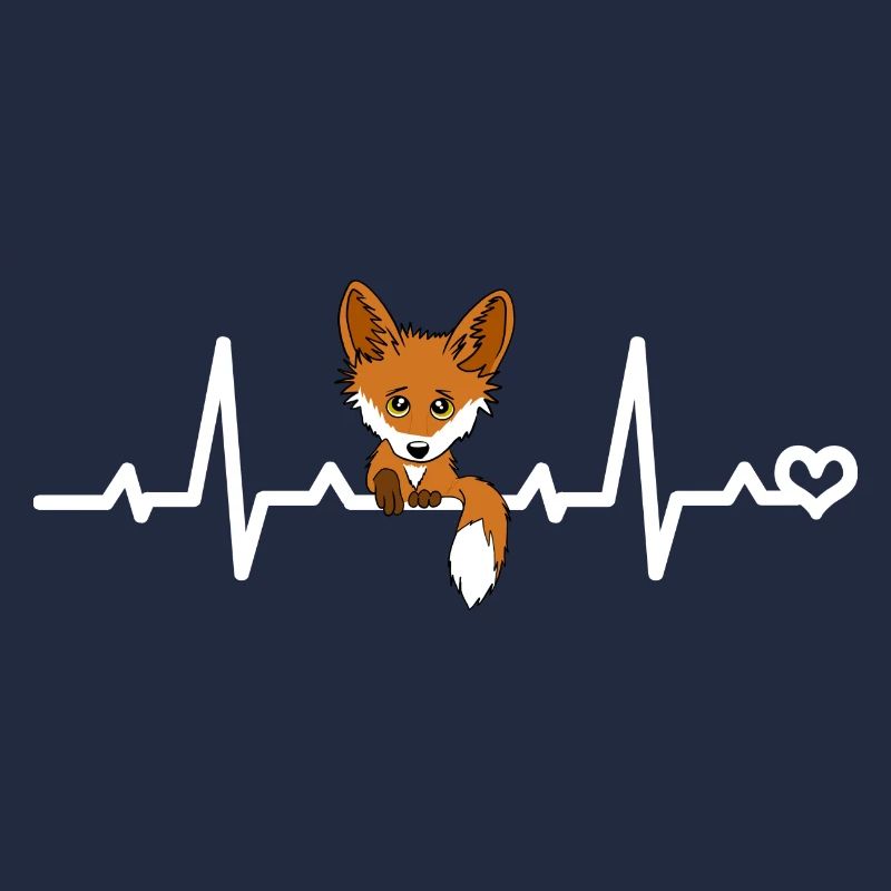 Fuchs EKG Herzschlag Liebe Herz Tiere Rotfuchs