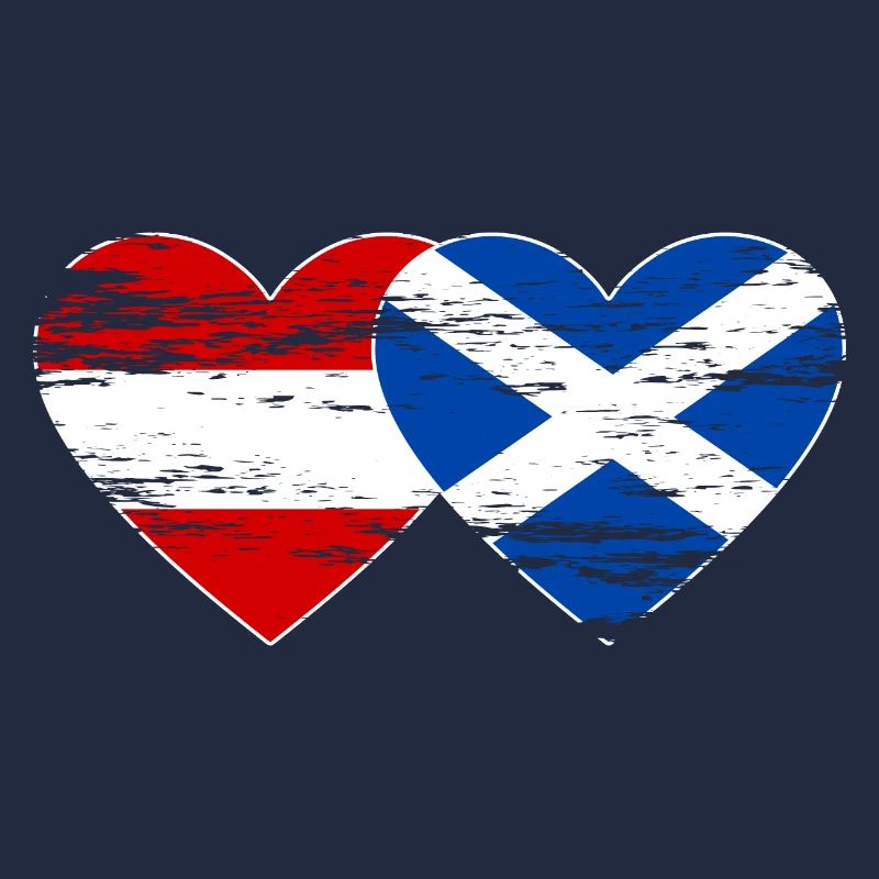 Autriche Ecosse drapeau coeur utilisé