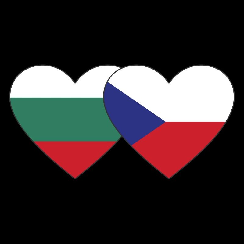 Bulgarie République tchèque Drapeau Coeur