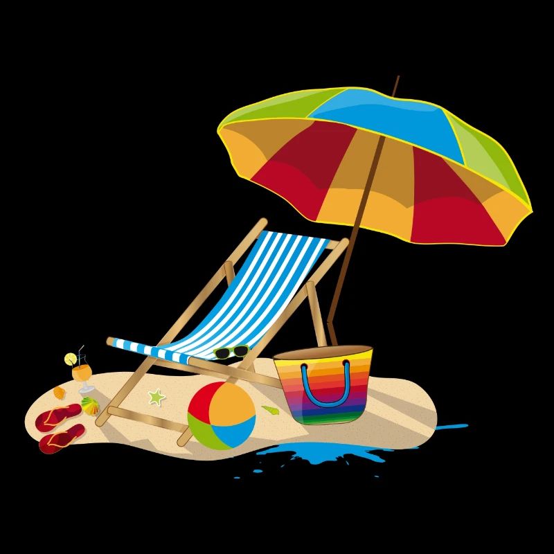 Chaise longue sur la plage - Détente en vacances
