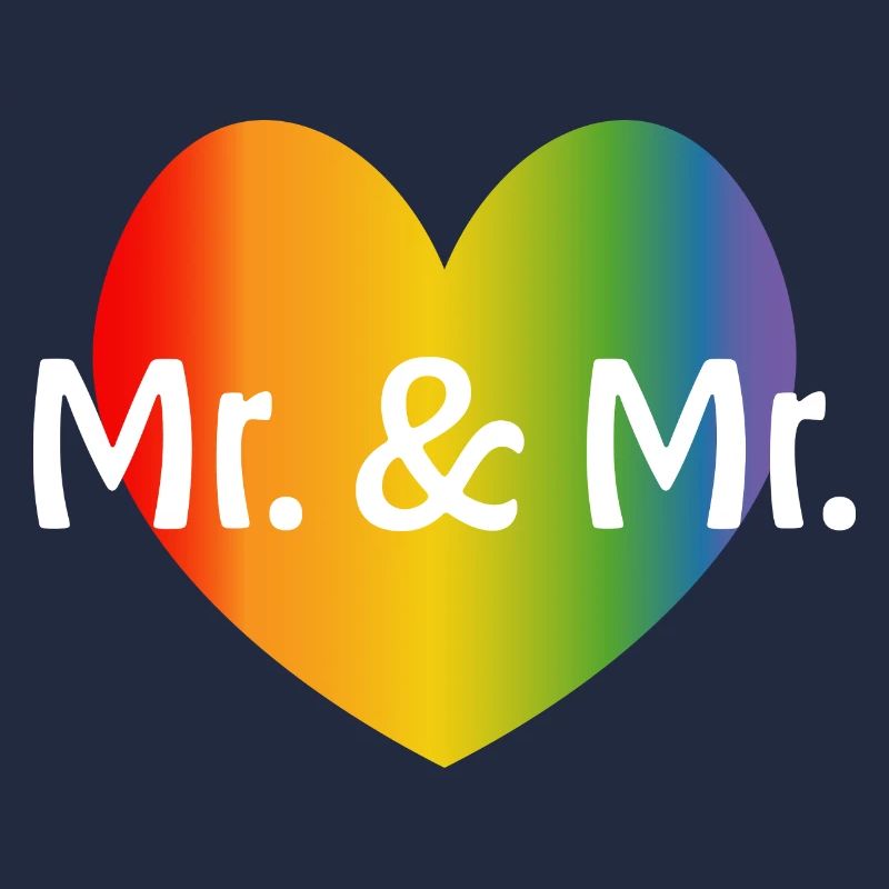 Rainbow Mr et Mr 2 coeur arc-en-ciel mariage gay