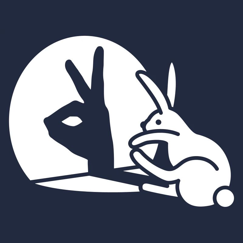 Funny Rabbit shadow hand puppet hare pop art
