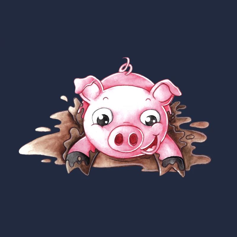 Planschendes Comic Schweinchen