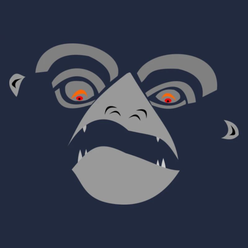 Visage de singe en colère et déterminé