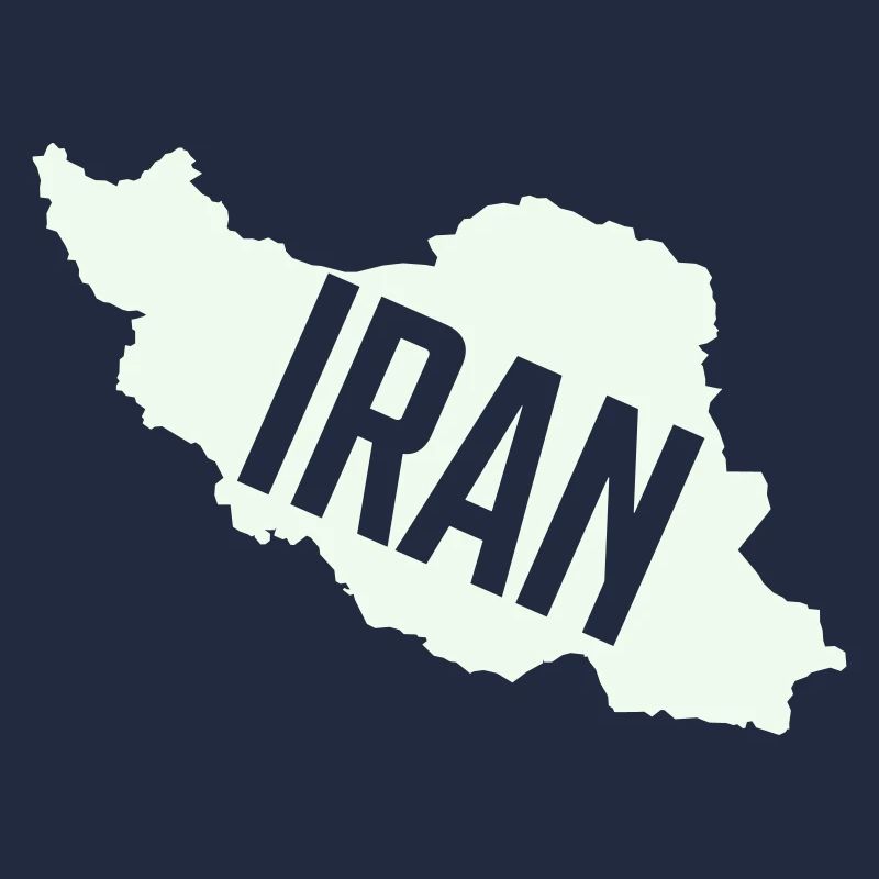 Iran Map Bold Typography
