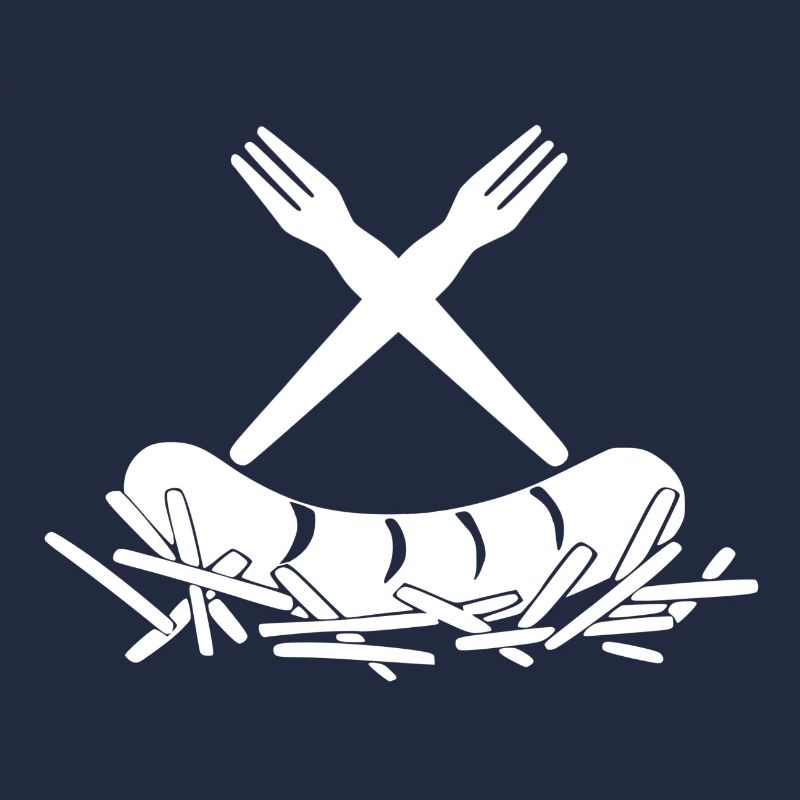 Pommes Currywurst Pommesgabeln Logo