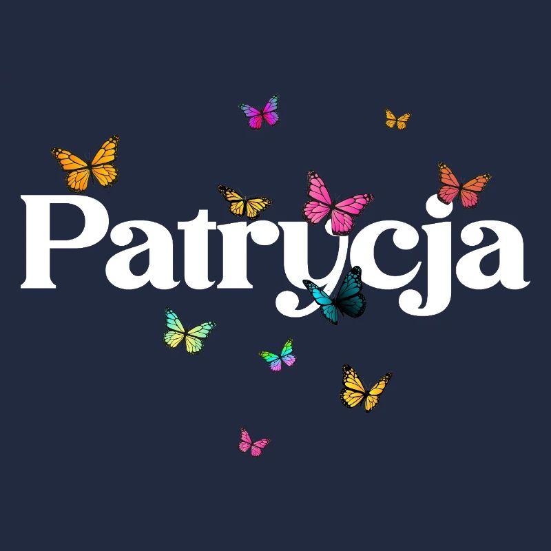 Schöner Mädchenname mit Schmetterlingen PATRYCJA