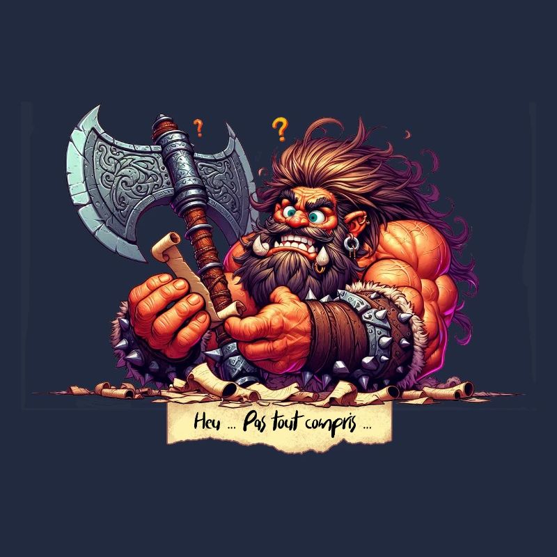 Barbare barbu et musclé Pas tout compris