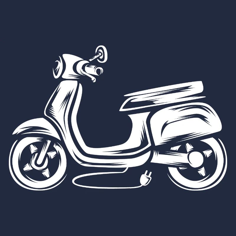 Electric Scooter Illustration - E Moped Driver