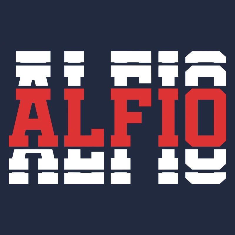 Alfio T-Shirt Geschenkidee gestapelter Text