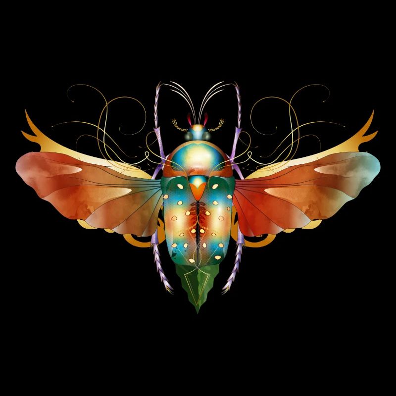 insecte scintillant coloré imaginatif avec des ailes