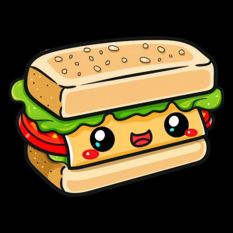 Sandwich avec visage